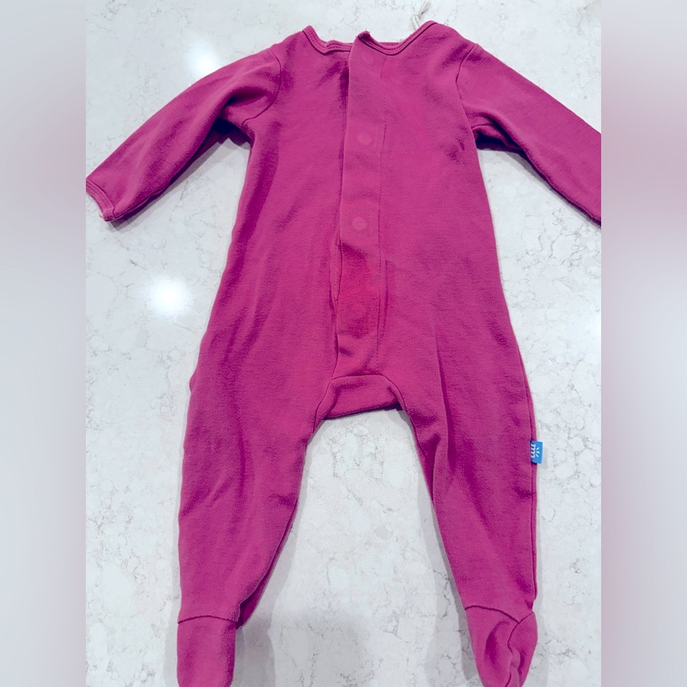 Magnetic Me. berry wine organic cotton magnetic coverall.3-6m
